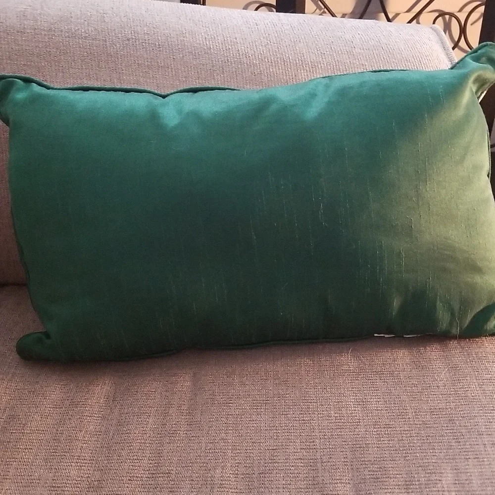 Hope Linen Accent Pillow with Gold Embroidery